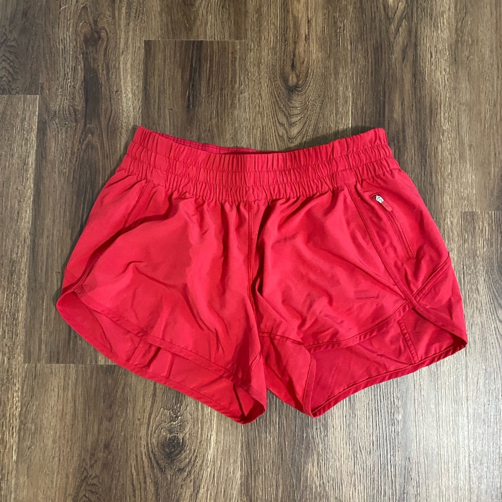 Like New Lululemon Red Lined Shorts size 10